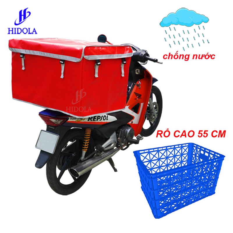 Túi trùm sọt nhựa giao hàng vải nhựa Tapulin HQ cho rổ cao 55cm C57KMK