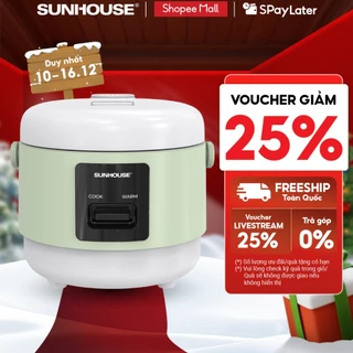 Nồi cơm điện 0.8L Sunhouse SHD8200 - Giữ ấm tới 8 tiếng - Chống dính 2 lớp Flead an toàn