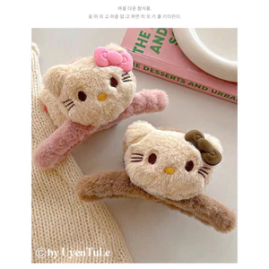 Kẹp lông charm HELLO KITTY 2 màu nâu - hồng xinhh iu