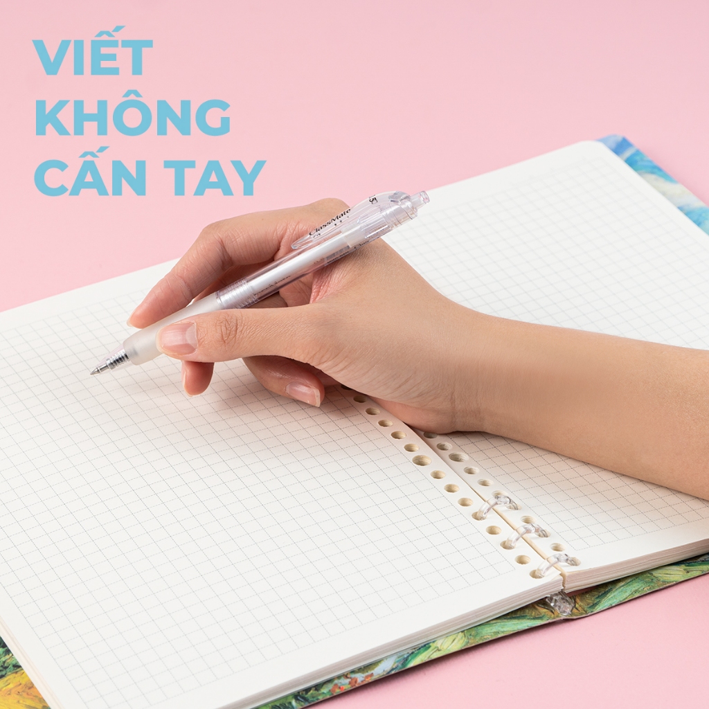[Tặng Giấy Refill] Sổ Còng 100GSM Van Gogh Binder Còng Nhựa Không Gãy, Không Gỉ, Bìa In 2 Mặt, Giấy Refill Kẻ Ngang/Caro
