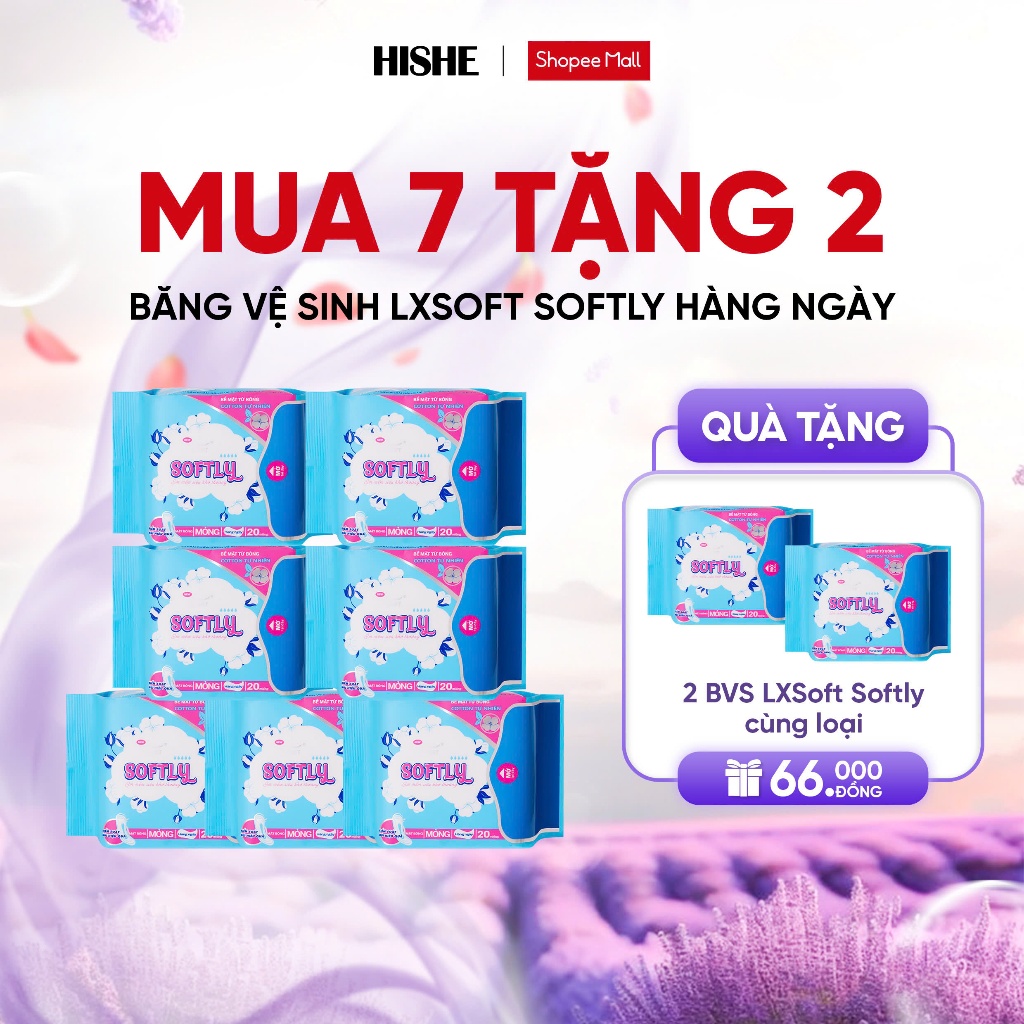 Combo 7 gói Băng vệ sinh Lxsoft Softly mỏng nhất thị trường, siêu thấm hút, phù hợp da nhạy cảm