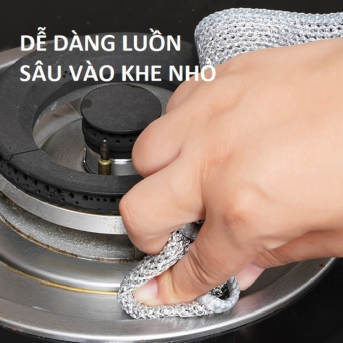Khăn Rửa Chén Bát Lưới Kim Loại | Tấm Lưới Kim Loại | Khăn Rửa Chén | Khăn Lưới Kim Loại Rửa Chén Bát - 1 Khăn hoalinh