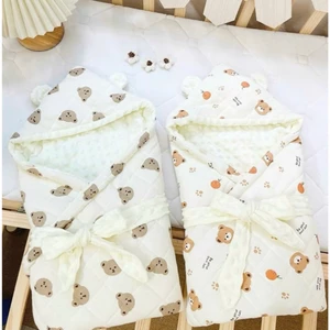 Ủ xô sơ sinh trần bông hạt đậu ủ choàng ủ quấn bé ấm áp mùa đông