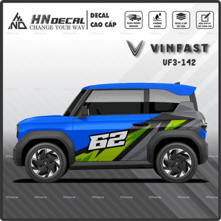 Tem dán xe VF3 - Decal dán xe VF3 MẪU TEM THỂ THAO CÁ TÍNH . 1 bộ dán 2 bên ( mẫu VF3 - 142 )