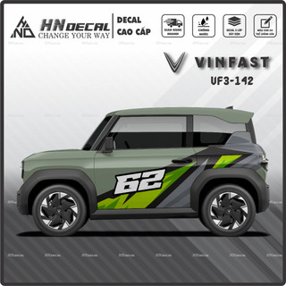 Tem dán xe VF3 - Decal dán xe VF3 MẪU TEM THỂ THAO CÁ TÍNH . 1 bộ dán 2 bên ( mẫu VF3 - 142 )
