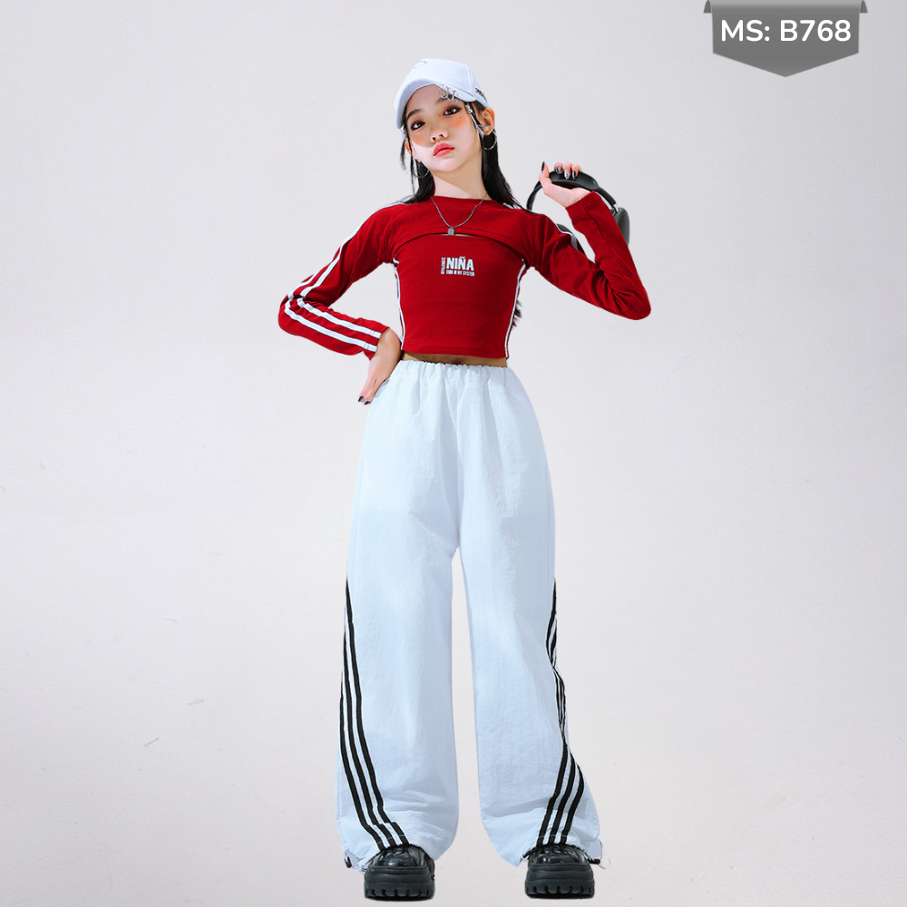 Quần Dù Túi Hộp Ống Rộng Phong Cách Hip Hop Đường Phố Cho Bé Trai Bé Gái B768 | JJ Kids Fashion
