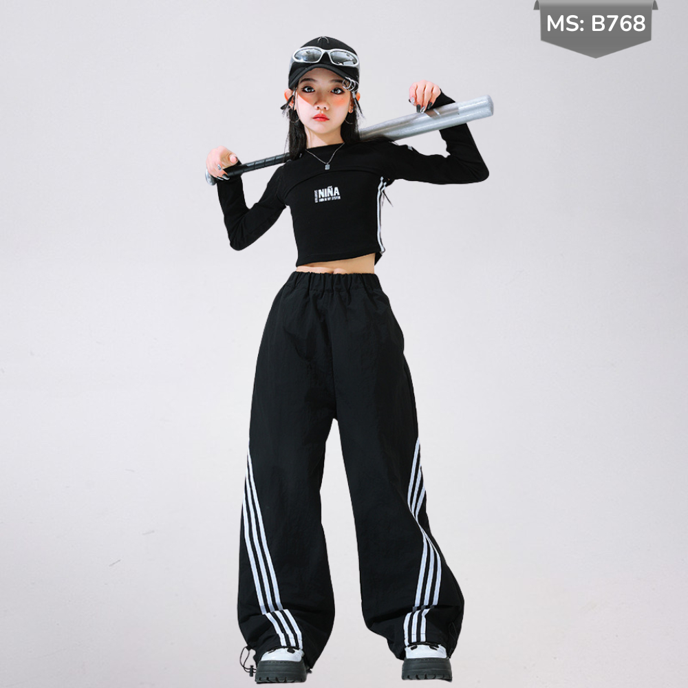 Quần Dù Túi Hộp Ống Rộng Phong Cách Hip Hop Đường Phố Cho Bé Trai Bé Gái B768 | JJ Kids Fashion