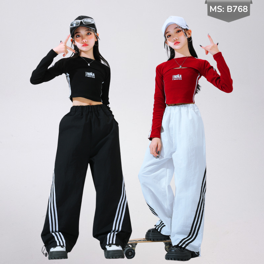 Quần Dù Túi Hộp Ống Rộng Phong Cách Hip Hop Đường Phố Cho Bé Trai Bé Gái B768 | JJ Kids Fashion
