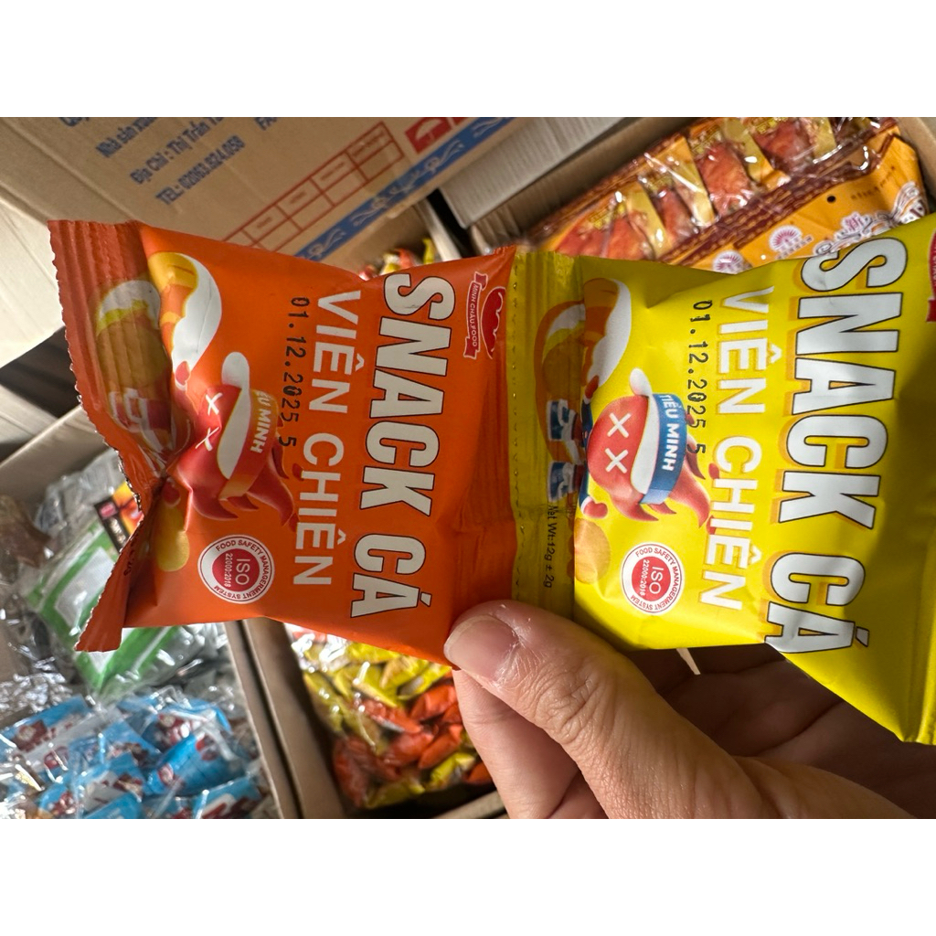 Snack cá viên chiên, bim bim cá viên chiên thơm ngon giòn tan bịch 60 gói