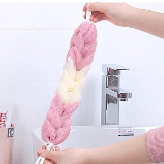 Combo 3 Bông tắm dài tạo bọt dạng xoắn ốc có dây treo - mềm mại, an toàn cho da