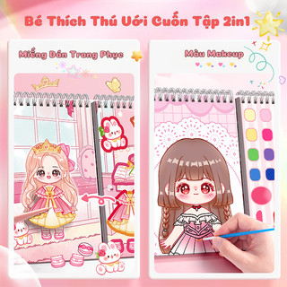 Tập Sticker Trang Điểm Công Chúa Cho Bé Gái Loại Mới - Đồ Chơi Tập Tô, Vẽ Bóc Dán DIY Sáng Tạo Cho Bé Phát Triển Tư Duy