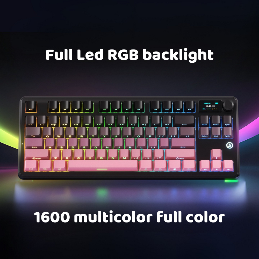 Bàn phím cơ không dây Ajazz MK87 Pro - Mạch xuôi - Màn hình TFT - LED RGB - Gasketmount - Núm xoay - Pin 10000mah | BigBuy360 - bigbuy360.vn