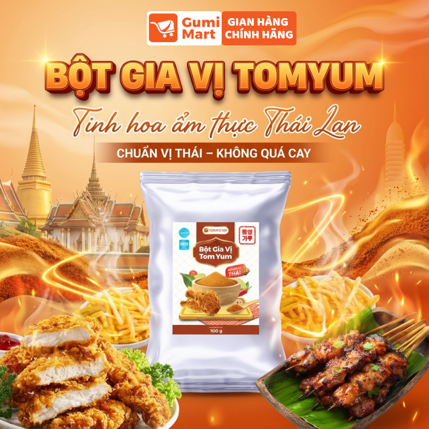 Bột Tomyum Tomato T&P Gói 100g, Lắc Khoai tây Chiên, Lắc Gà Rán, Lắc Snack, chuẩn vị Thái Lan - TY72