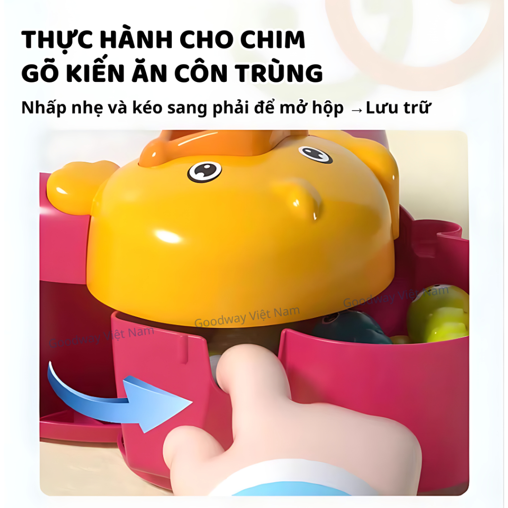 Đồ chơi gắp sâu Goodway Montessori cho bé kèm âm thanh, giúp bé phát triển tư duy và phản xạ