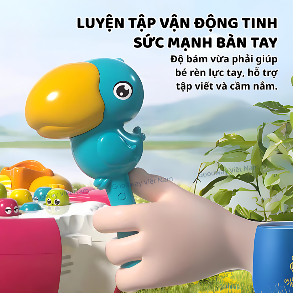 Đồ chơi gắp sâu Goodway Montessori cho bé kèm âm thanh, giúp bé phát triển tư duy và phản xạ