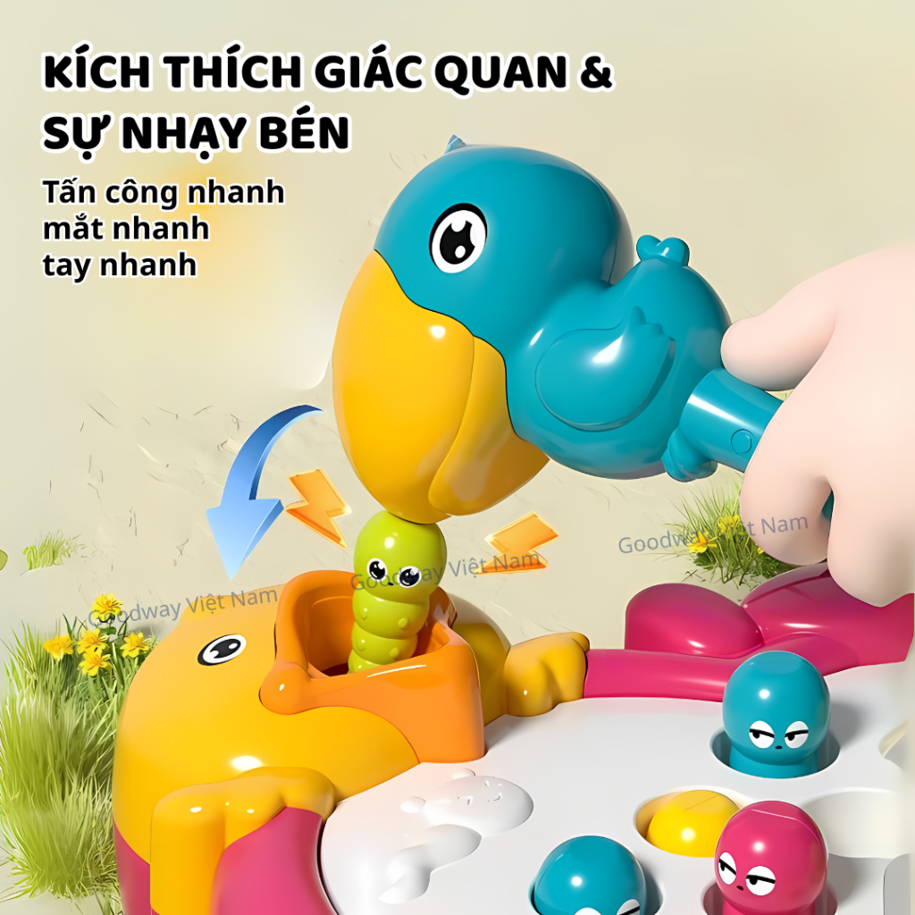 Đồ chơi gắp sâu Goodway Montessori cho bé kèm âm thanh, giúp bé phát triển tư duy và phản xạ