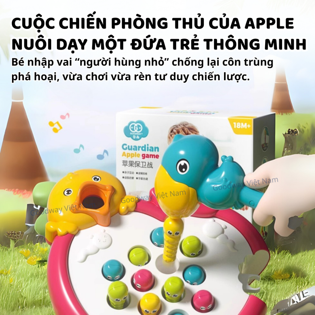 Đồ chơi gắp sâu Goodway Montessori cho bé kèm âm thanh, giúp bé phát triển tư duy và phản xạ