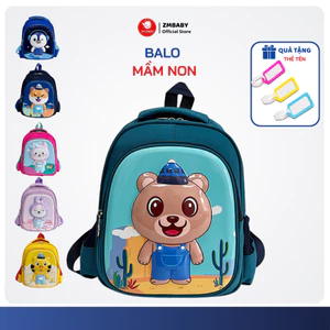 Balo cho bé mần non, mặt phẳng nhựa EVA chống hút nước, in ấn hình 3D dễ thương