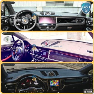 [PORSCHE MACAN] Thảm taplo oto da Nano Blockers UV, 3D Flare, Nhung lông tuyết viền Ziczac chống cong vênh