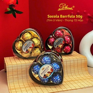 Socola Barrfula Hình Trái tim 3/5/8 Viên,Tim đôi 50g, Hình Hoa 40g