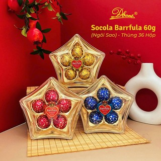 Socola Barrfula Hình Cây Thông 60g, Ngôi Sao 60g, Hình Bướm 100g hộp quà TẾT 2026