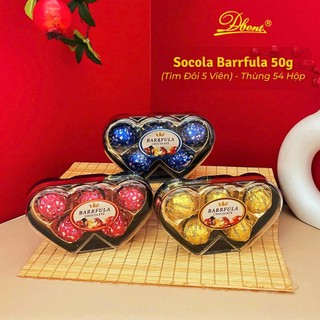 Socola Barrfula Hình Trái tim 3/5/8 Viên,Tim đôi 50g, Hình Hoa 40g