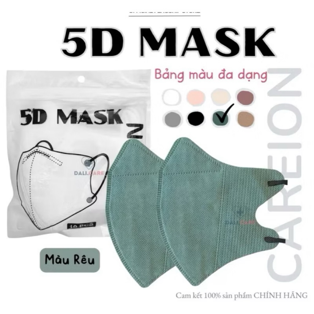 Thùng 100 Cá Khẩu Trang 5D An Phong,3 Lớp Kháng Khuẩn,Chống Bụi Mịn Hàng Đạt Chuẩn Chống Nắng,Chống Bụi,Tia UV,Dây Đeo