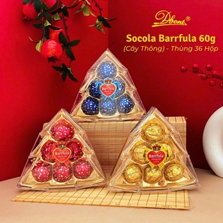 Socola Barrfula Hình Cây Thông 60g, Ngôi Sao 60g, Hình Bướm 100g hộp quà TẾT 2026