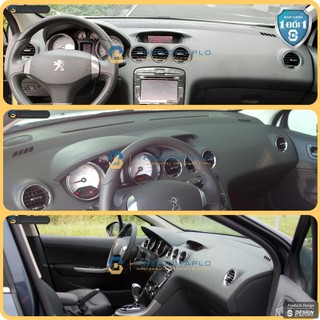 [Peugeot 408 2014] Thảm taplo oto da Nano Blockers UV, 3D Flare, Nhung lông tuyết viền Ziczac chống cong vênh
