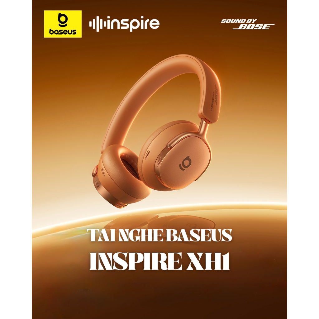 Tai Nghe Baseus Inspire XH1 Sound by Bose, Pin 100H, Chống ồn ANC, Dolby Audio