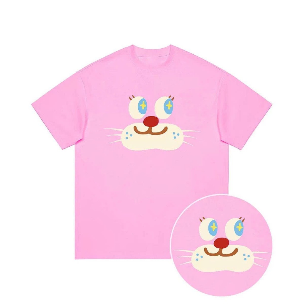 Áo thun Stee Cổ tròn COSMIC CATFACE Localbrand ICVCVNI Unisex Cotton