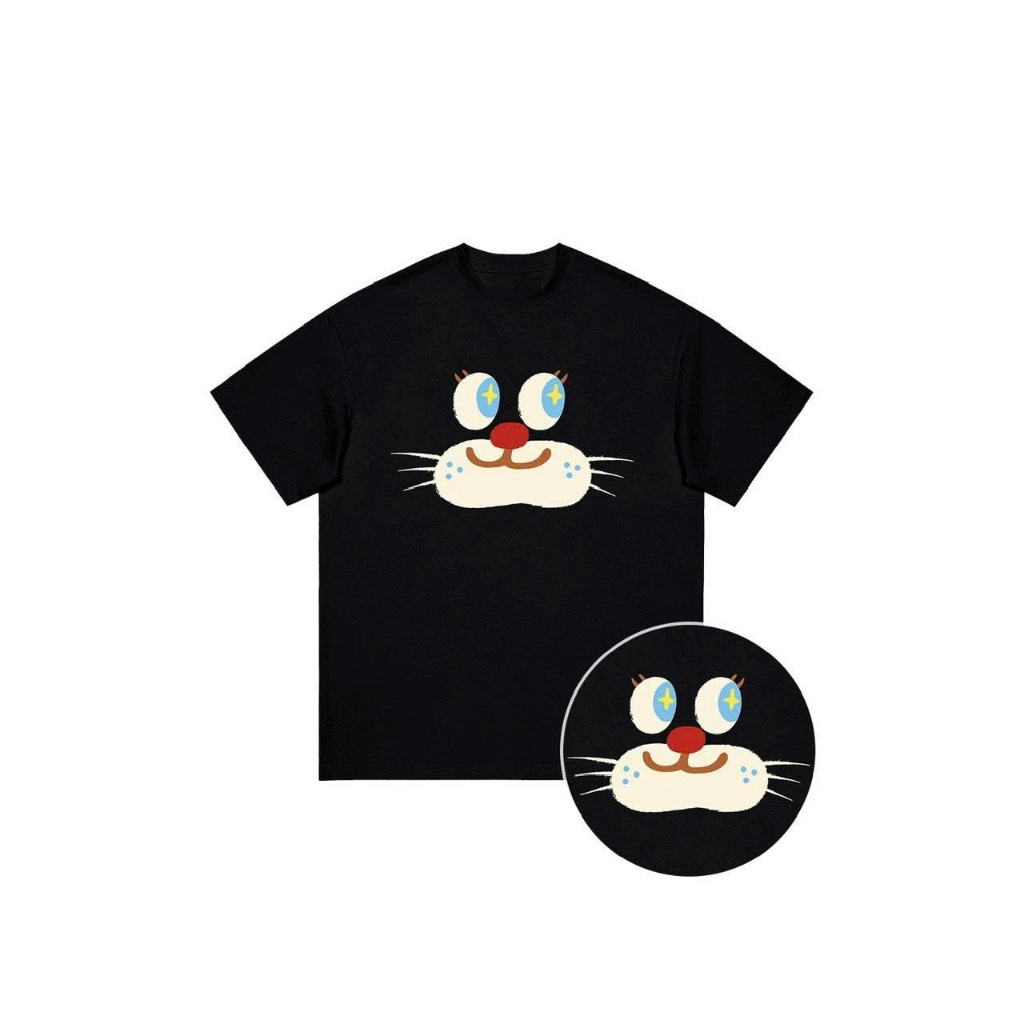 Áo thun Stee Cổ tròn COSMIC CATFACE Localbrand ICVCVNI Unisex Cotton