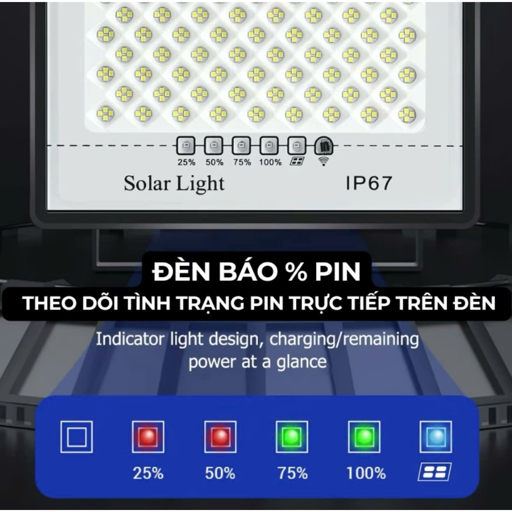 (NEW)Đèn Năng Lượng Mặt Trời Mắt Ngọc Solar Light 3000w Đèn có thấu kính, chống lóa mắt. Điều khiển từ xa - Cảm biến