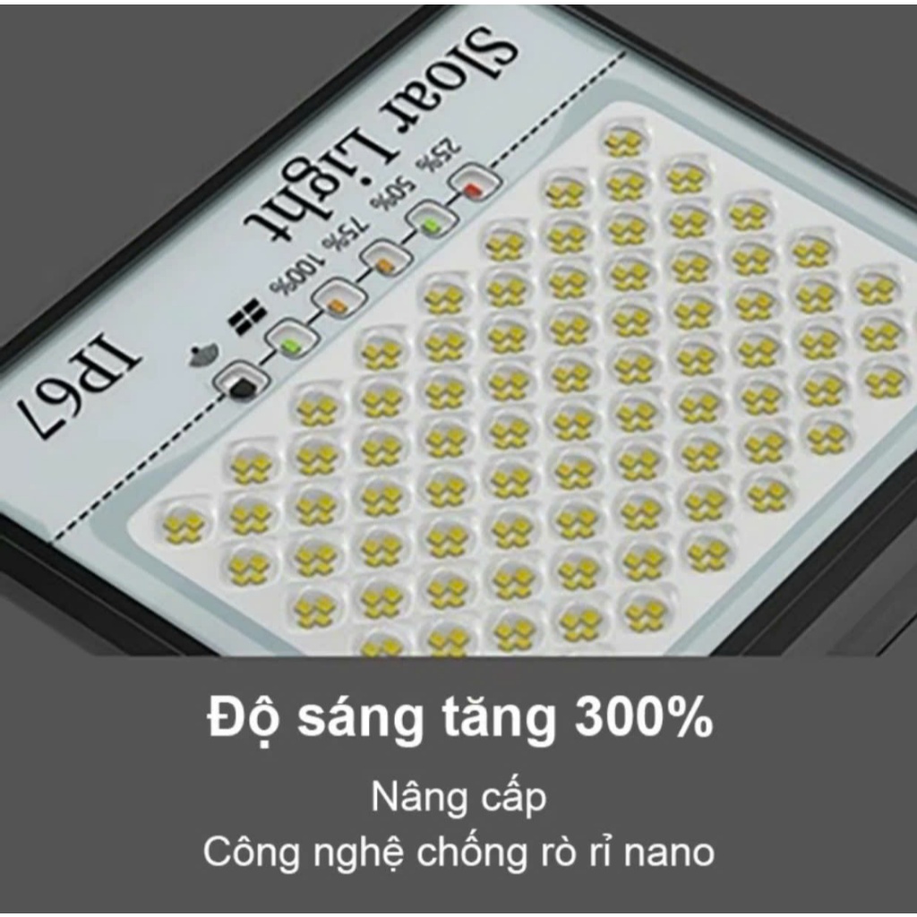 (NEW)Đèn Năng Lượng Mặt Trời Mắt Ngọc Solar Light 3000w Đèn có thấu kính, chống lóa mắt. Điều khiển từ xa - Cảm biến
