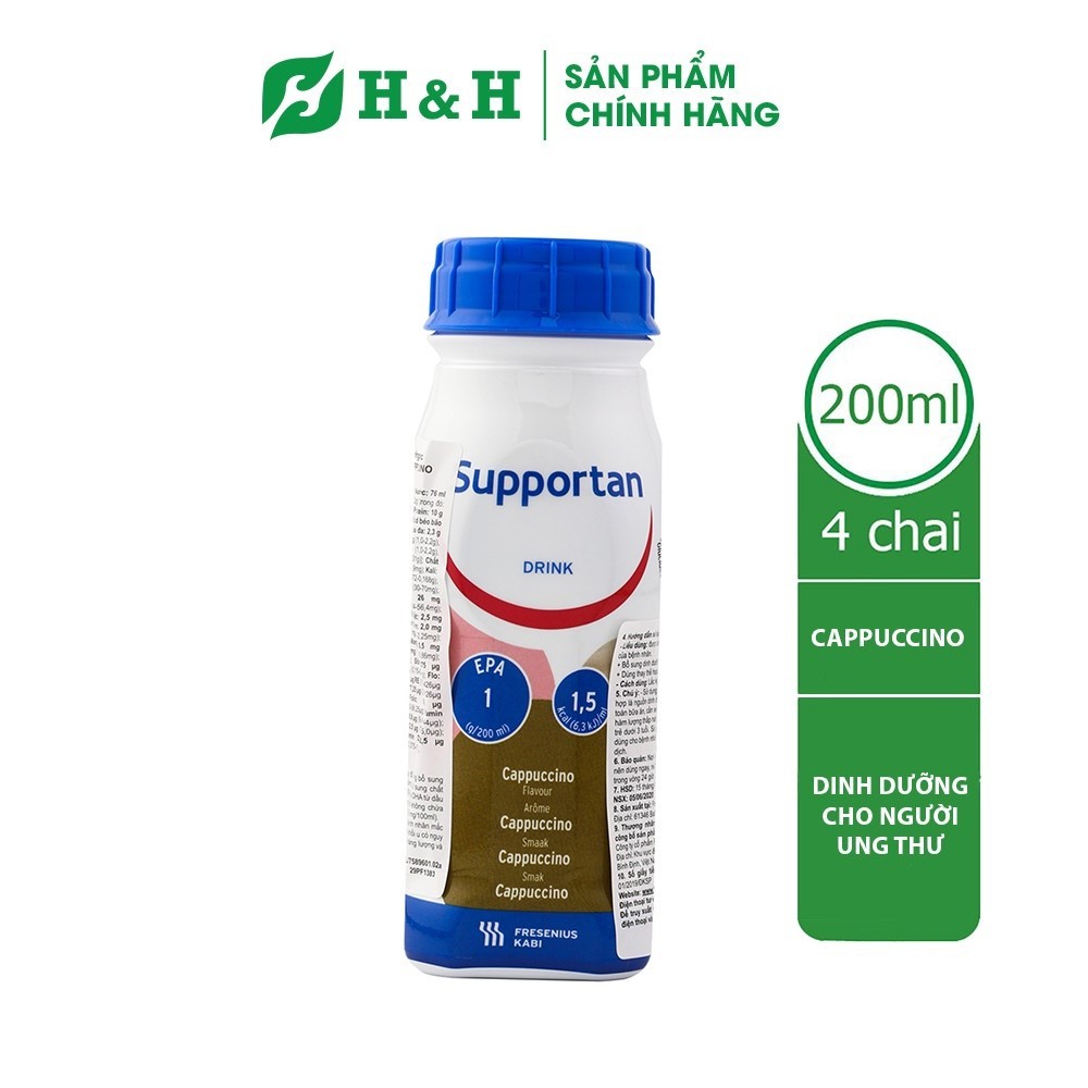 Sữa Supportan Drink Cappuccino (4 chai x 200ml) | Shopee Việt Nam