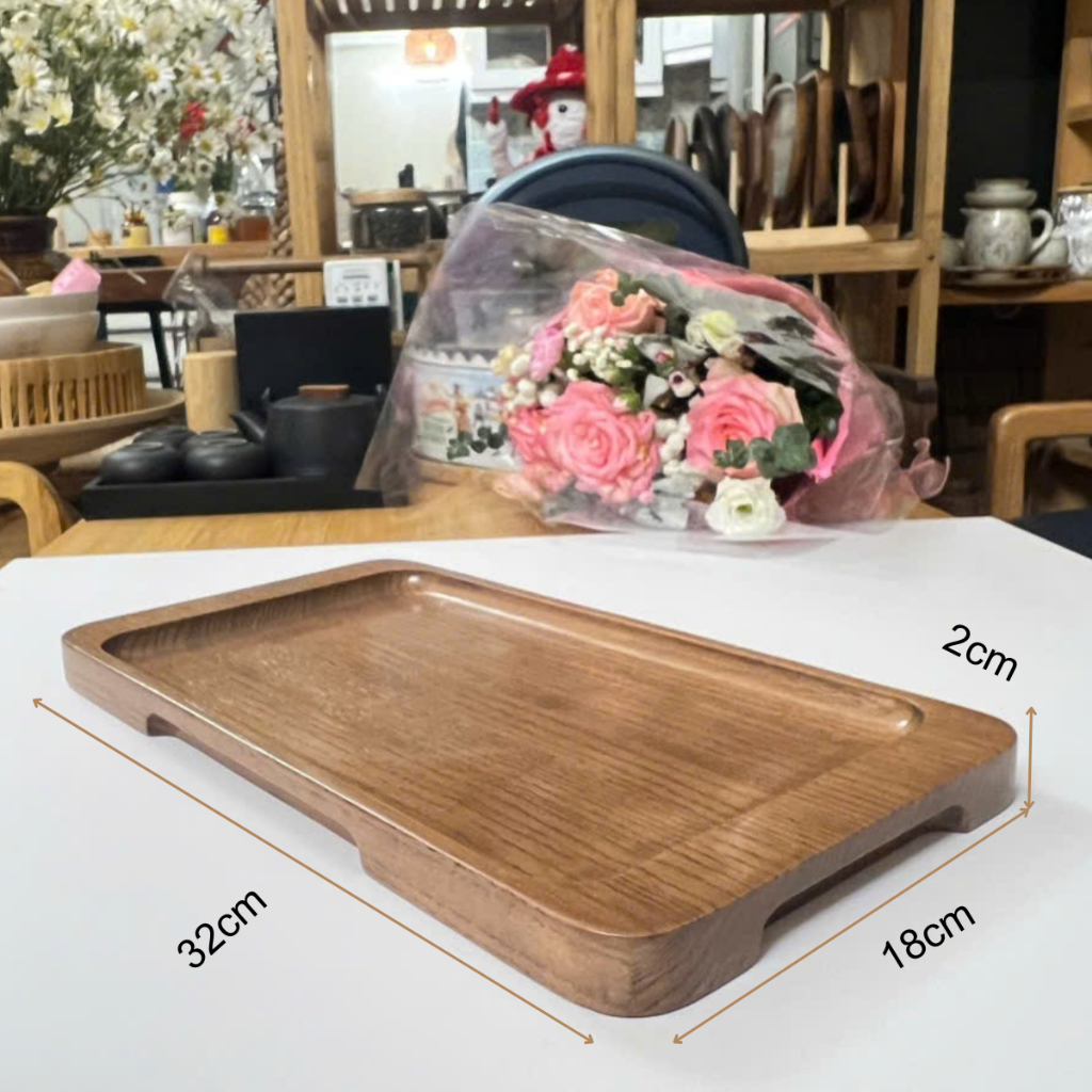 Khay gỗ vuông, hình chữ nhật thương hiệu cao cấp ONGTRE, đựng mứt tết, bánh kẹo, trang trí