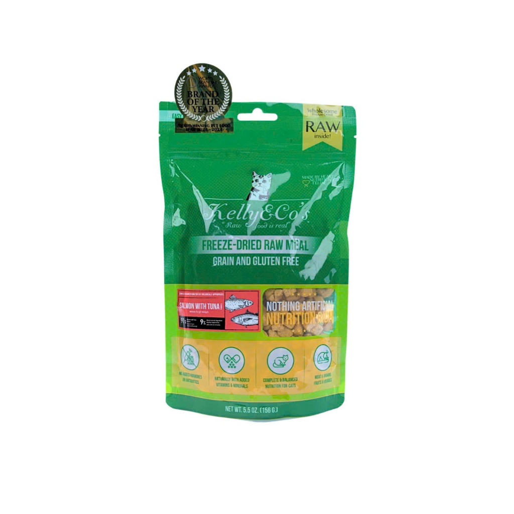 THỨC ĂN RAW FOOD CHO MÈO - CÁ HỒI & CÁ NGỪ TƯƠI 156G - KELLY & CO'S FREEZE DRIED RAW FOOD FOR CAT