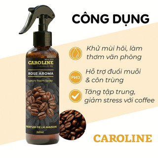 Nước hoa xịt phòng Caroline cao cấp giúp thơm phòng - khử mùi, thư giãn, hỗ trợ đuổi muỗi