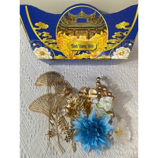Combo Khay Thuyền  Kèm Set Hoa Thuyền Sang Trọng  (chỉ đi từ 3 khay để tránh móp hàng)