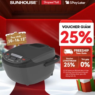 Nồi cơm điện tử 1.8L Sunhouse SHD8909B - 6 chế dộ, giữ ấm 12 tiếng - Mâm nhiệt lớn, cơm dẻo, chín đều