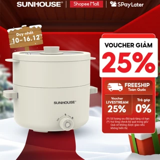 Lẩu điện mini đa năng 2.0L Sunhouse SHD4517 - Đa năng 4in1 - Lòng nồi chống dính Ceramic - Gia nhiệt trực tiếp