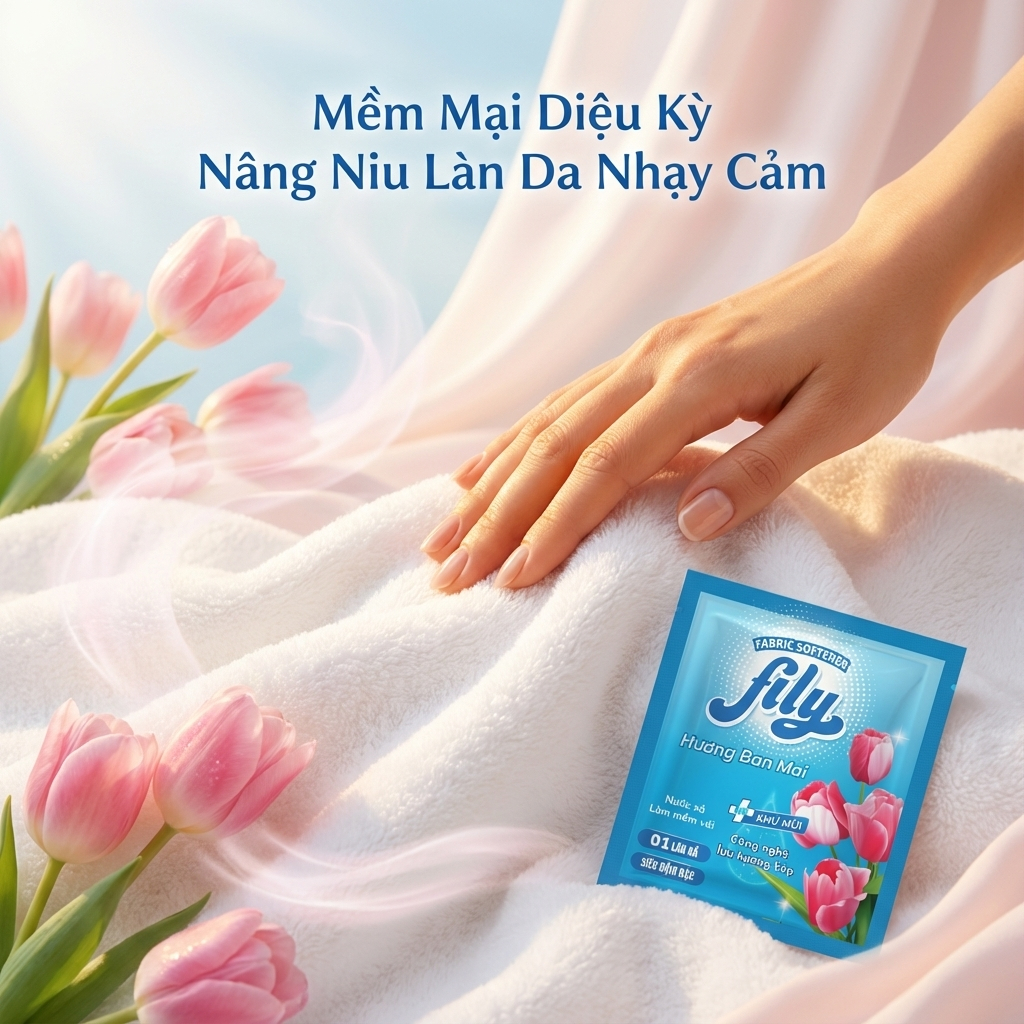 HÀNG TẶNG - Gói Nước Xả Vải Fily Hương Nước Hoa 20ML, Gói Xả Vải Đậm Đặc Lưu Hương 48h Làm Mềm Vải