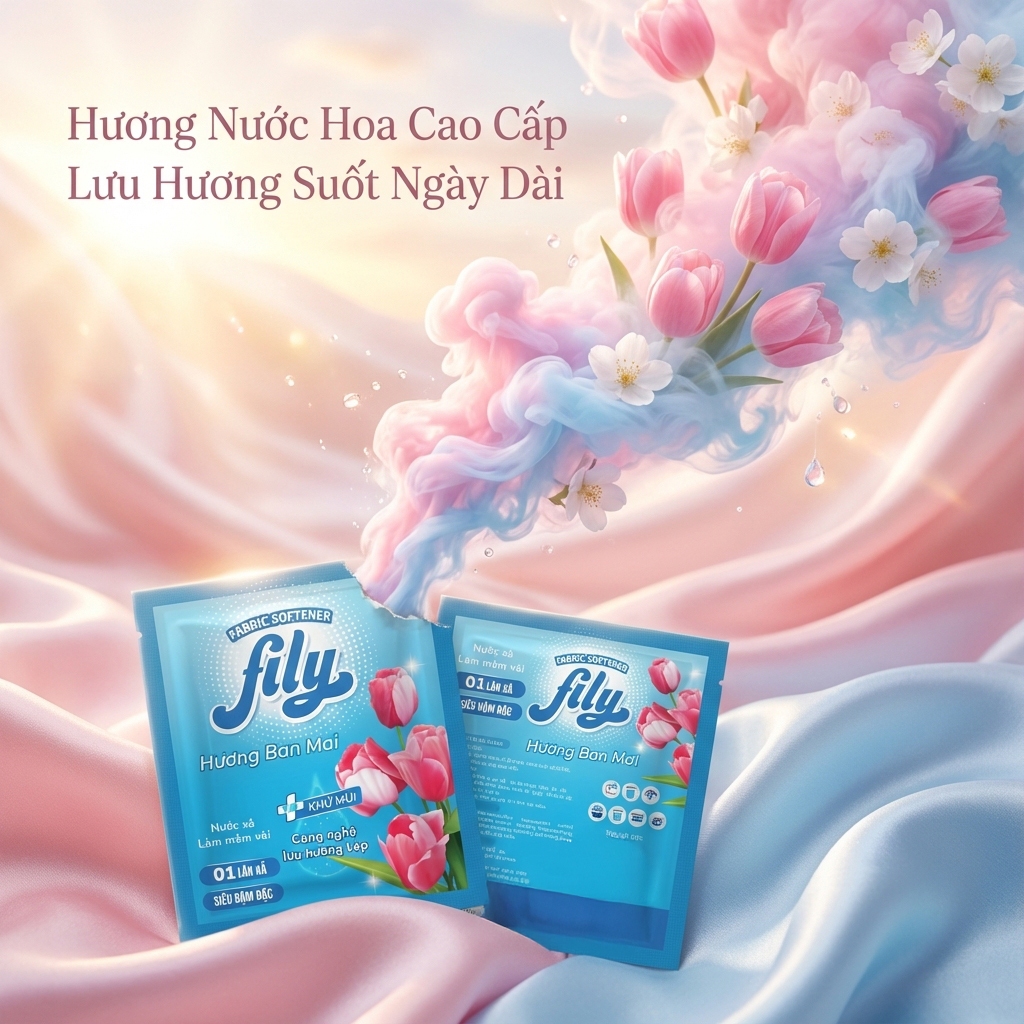 HÀNG TẶNG - Gói Nước Xả Vải Fily Hương Nước Hoa 20ML, Gói Xả Vải Đậm Đặc Lưu Hương 48h Làm Mềm Vải