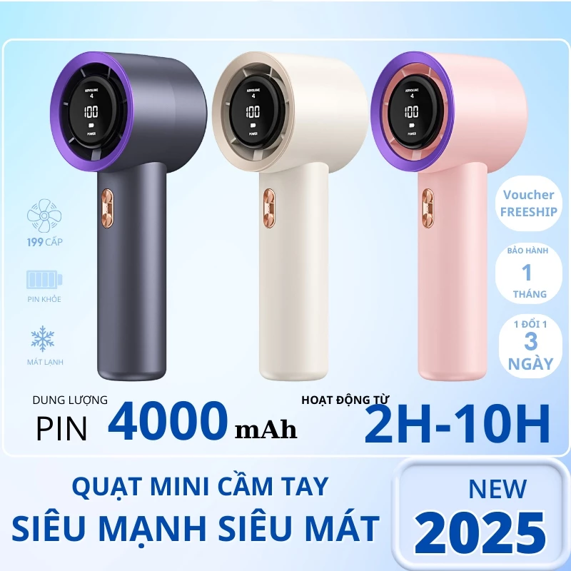 Quạt mini cầm tay 4000mAh di động