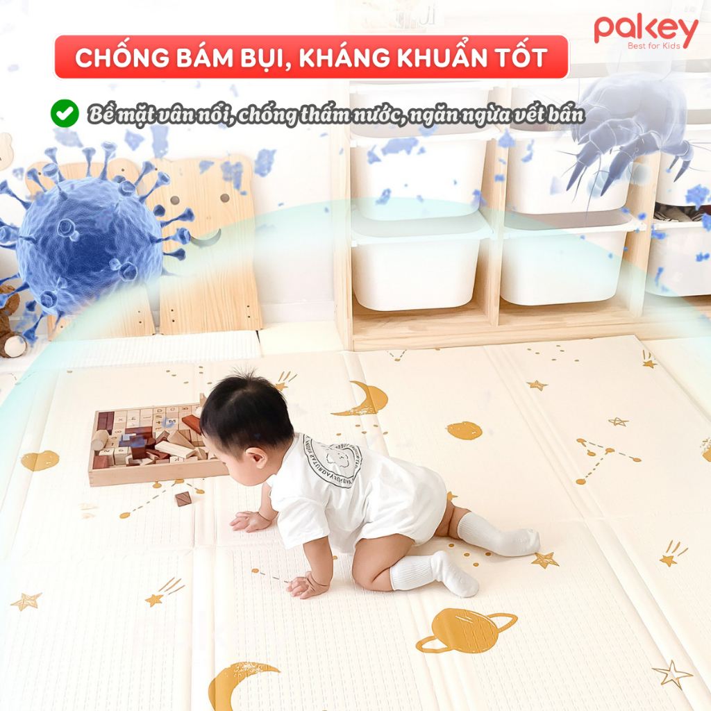 [NEW] Thảm Xốp XPE Dày Dặn Chống Trơn Trượt, Thảm Cuộn Pakey Cao Cấp Viền May Chắc Chắn Màu Sắc Pastel