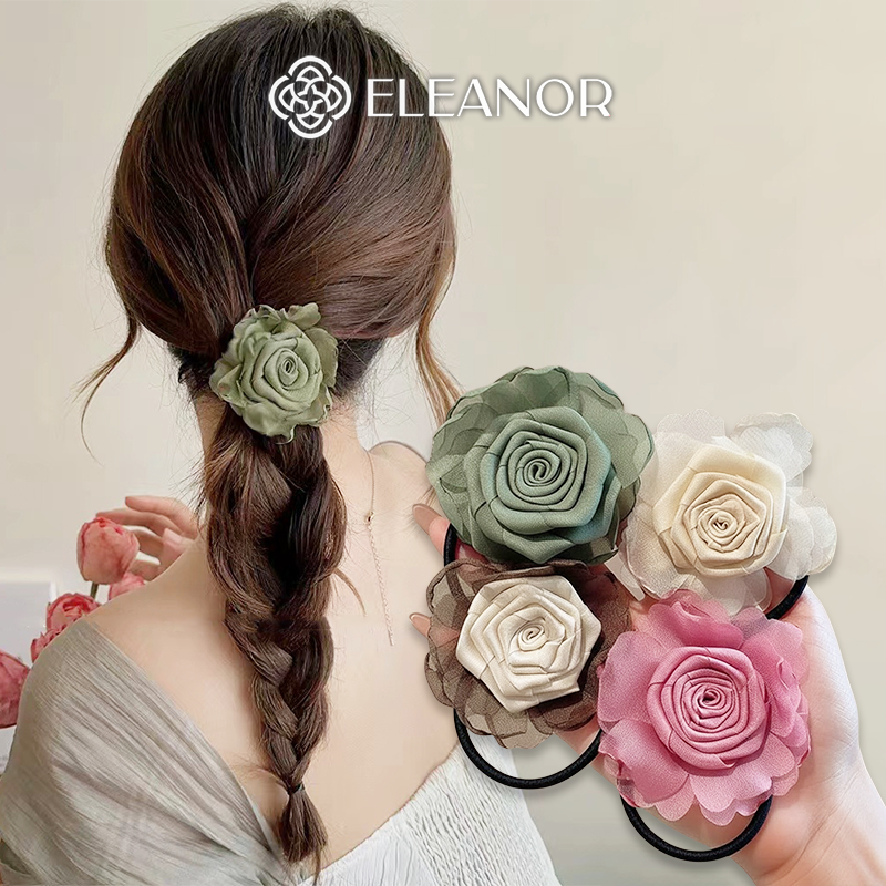 Dây buộc tóc nữ Eleanor Accessories hình hoa hồng phụ kiện tóc đồ cột tóc 10972