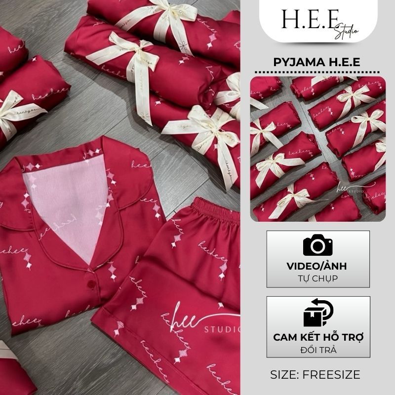 H.E.E - Bộ đồ ngủ PYJAMA thiết kế chất LỤA SATIN mềm mịn, thoáng mát, thấm hút mồ hôi