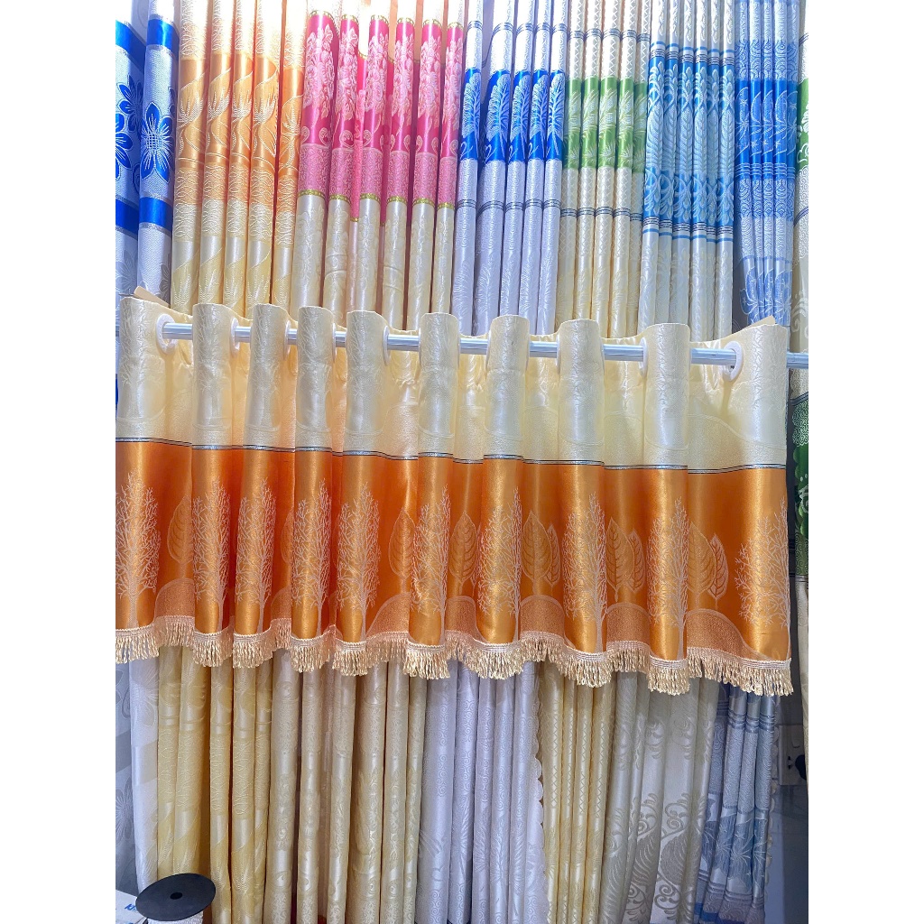 Phông rèm, rèm ngắn rèm đã sếp ly có độ nhúng sóng hoàn thiện (không cây treo) Rèm cửa việt hàn