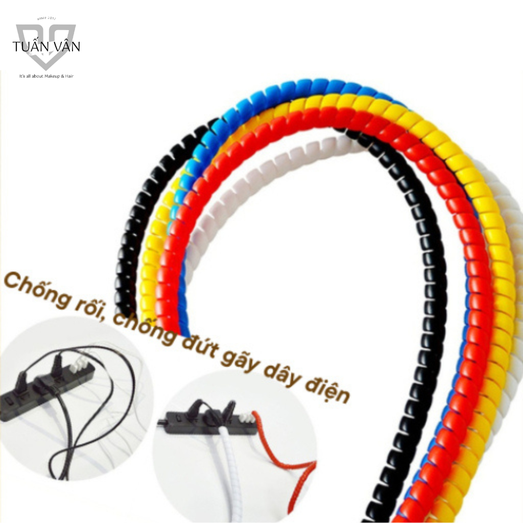 Túi 16m Dây quấn chống rối dây điện, cáp sạc, máy sấy dây lò xo chống ...