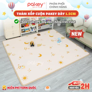 Thảm Xốp XPE Dày Dặn Chống Trơn Trượt, Thảm Cuộn Pakey Cao Cấp Viền May Chắc Chắn Màu Sắc Pastel